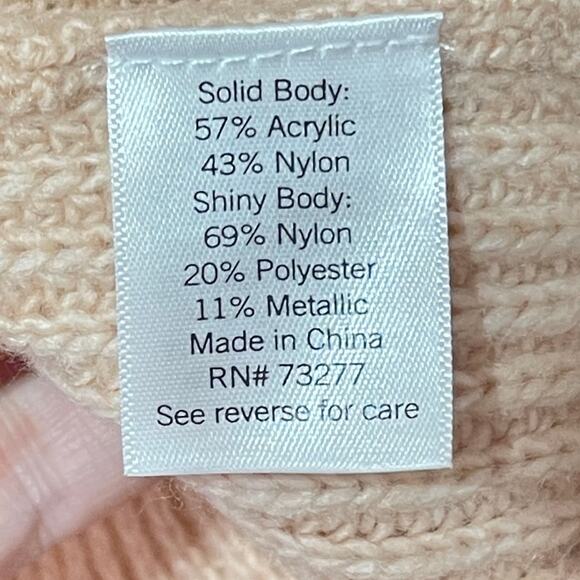 Nine West Knit Sweater Womens Medium Peach Pink Chevron Baggy Comfy Pullover - Picture 9 of 15